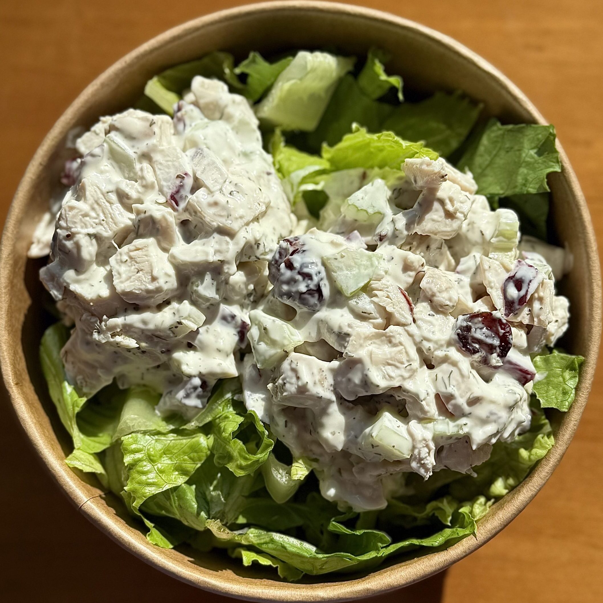 greens with chicken salad