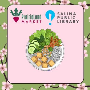 flyer with rice noodle salad and vegetables